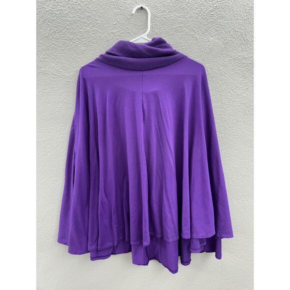 Ardee Womens Poncho Sweater Size Large Purple Crowl Neck Pullover Vintage - Picture 9 of 11